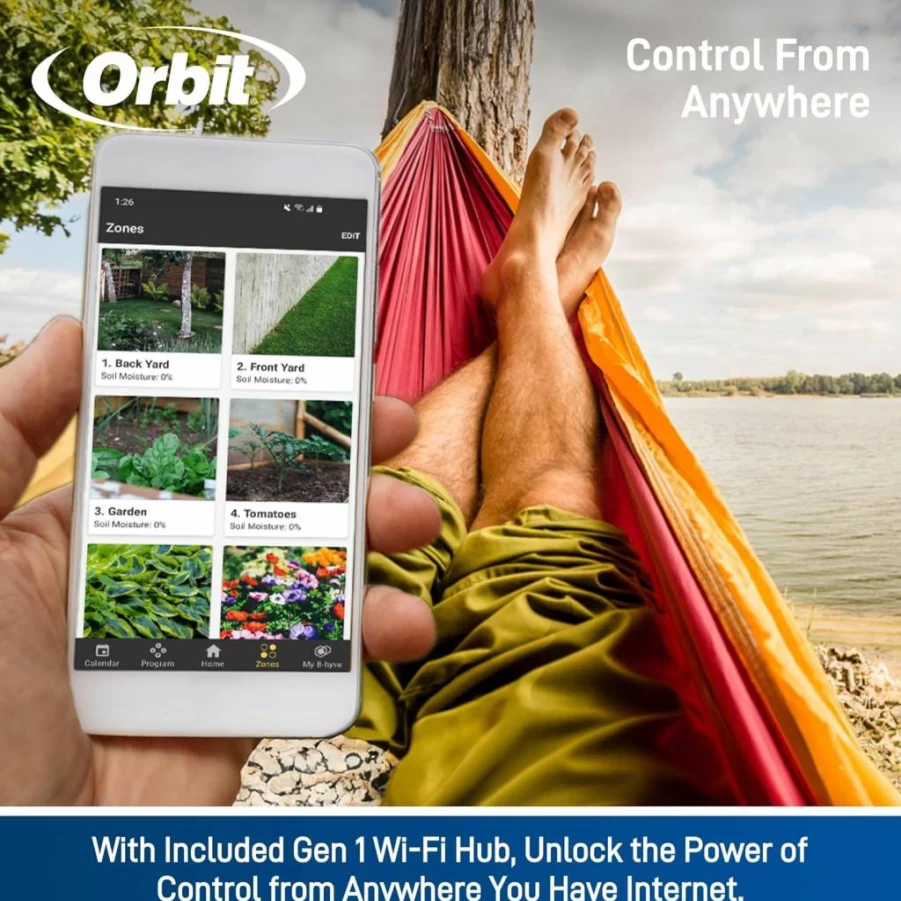Orbit B-Hyve 21004 Smart WiFi Hose Watering Timer with Hub for Automated Garden Irrigation