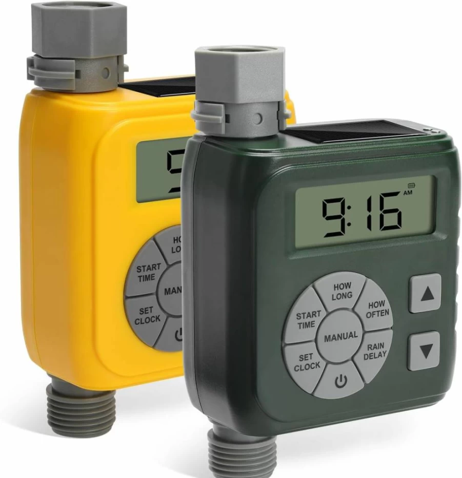 Zuomeng Smart Sprinkler Timer for Garden Hose - Dual Power, Anti-Leak Technology, Rain Delay, Automatic/Manual Watering Modes