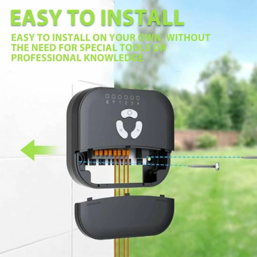 LiebeWH 24V Smart WiFi Sprinkler Controller - Automatic Irrigation System with App Control, Weather-Based Watering, Compatible with Alexa & Google Home