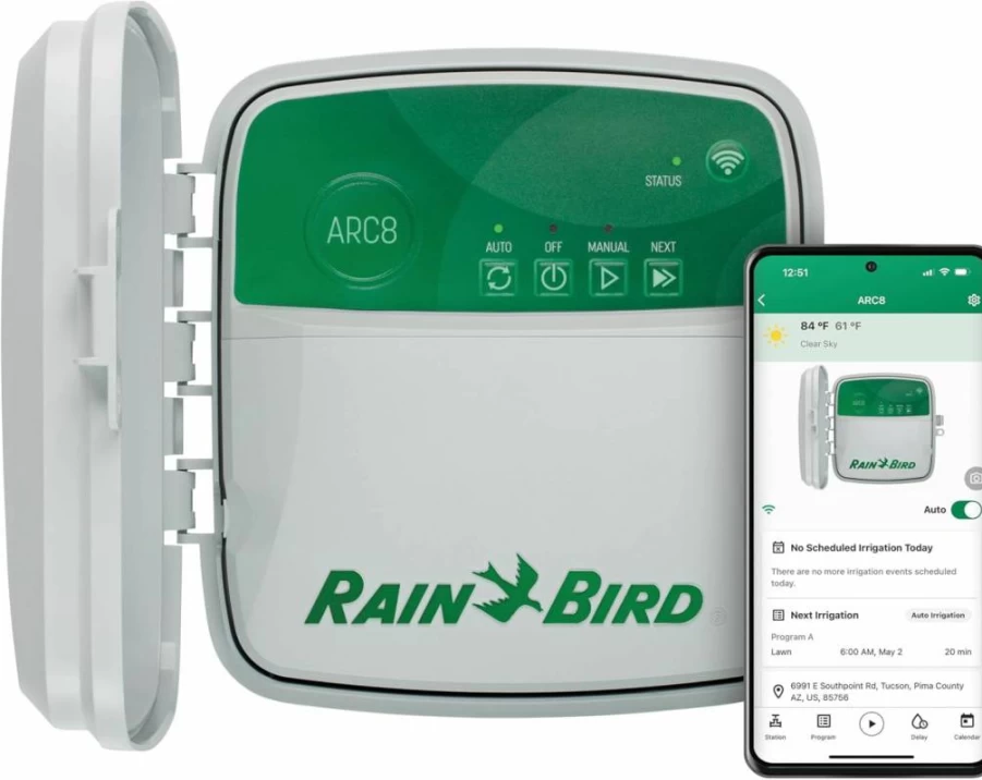 Rain Bird Arc6 Smart WiFi Irrigation Controller, 6-Zone Alexa-Compatible Indoor Sprinkler Timer, EPA WaterSense Certified