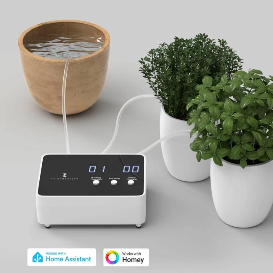 THIRDREALITY Zigbee Smart Watering Kit for Indoor Potted Plants, Compatible with Echo, Home Assistant, SmartThings, Hubitat, Homey, Requires Zigbee Hub
