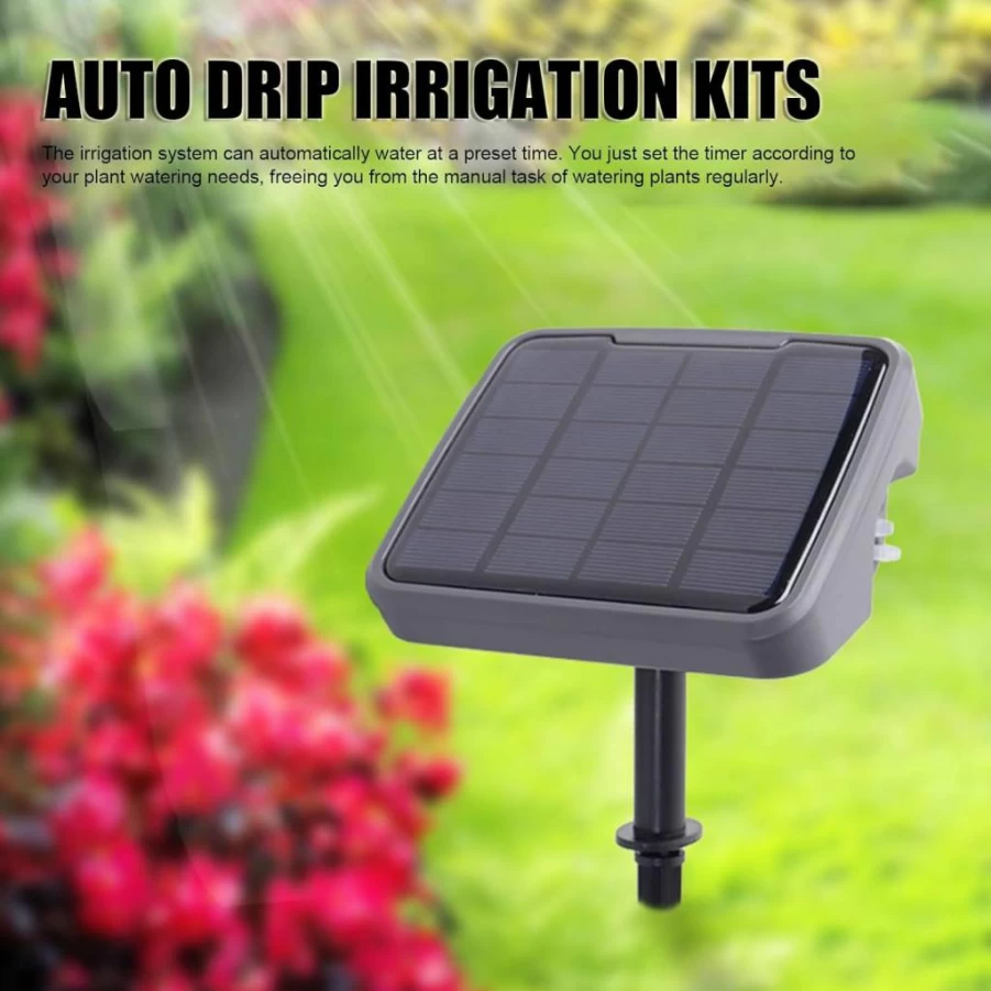 Luqeeg Solar-Powered Automatic Drip Irrigation Kit with Timer, Smart Self-Watering System for Potted Plants, Water-Efficient & Easy Installation, Low Noise Solar Garden Watering Kit