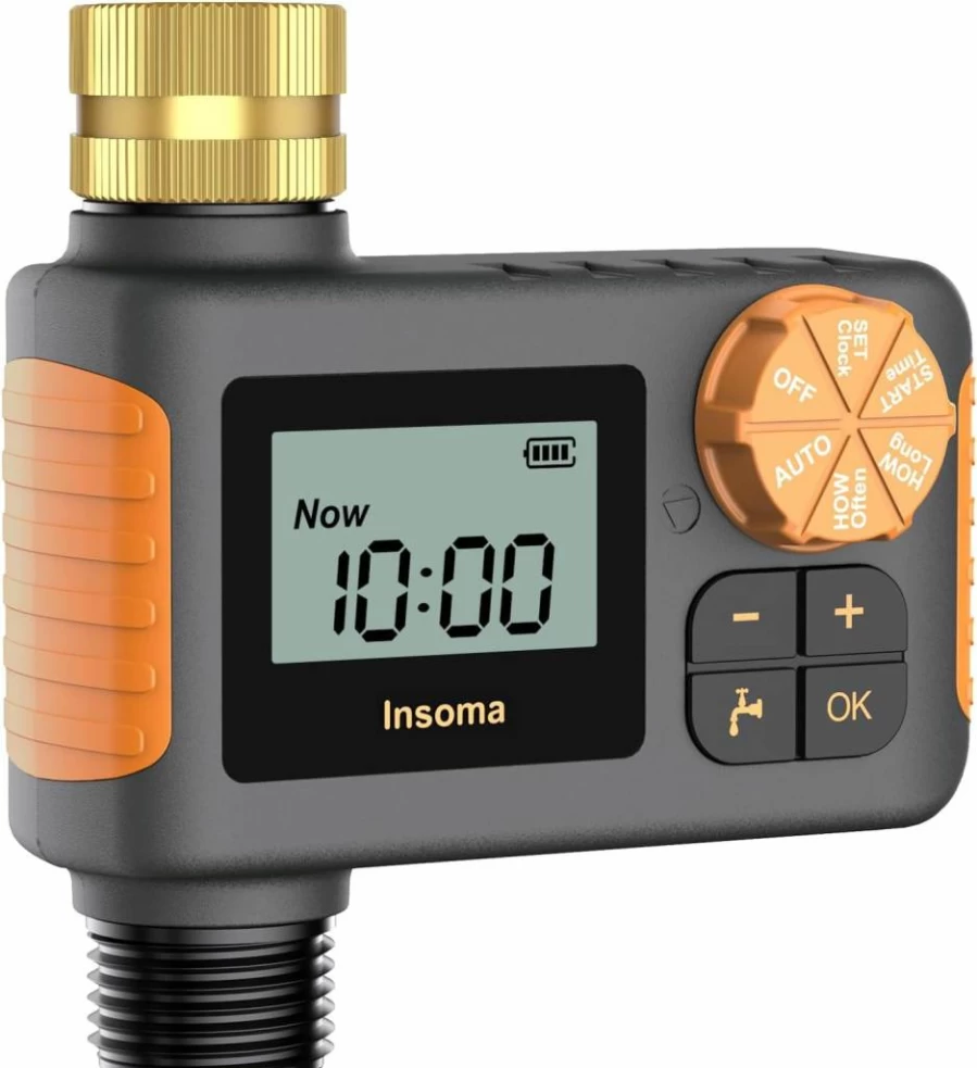 Insoma Smart WiFi Water Timer for Garden - 1 Zone Sprinkler & Hose Timer with Hub, 20 Custom Watering Plans, App & Voice Control (Alexa, Google Assistant)