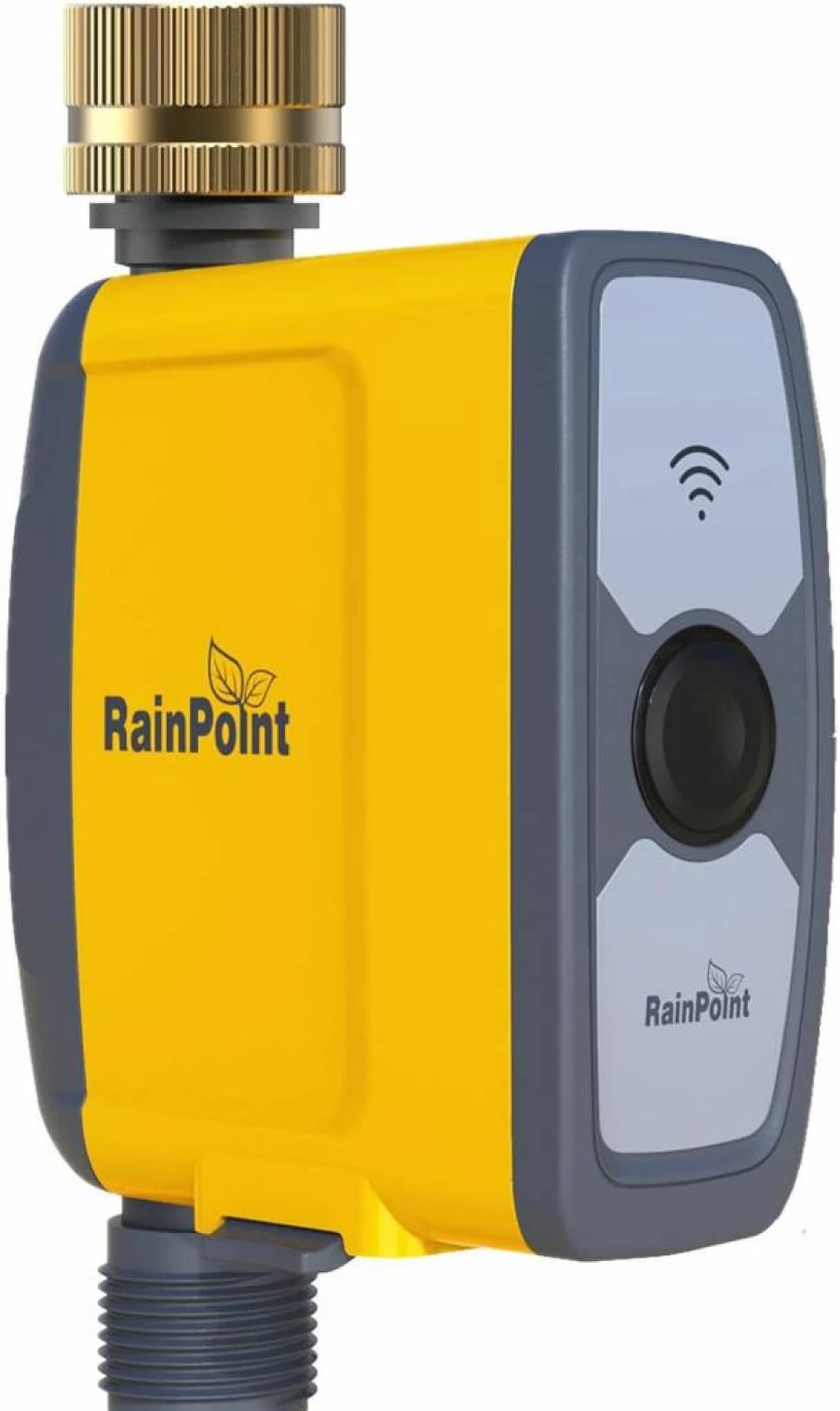 RAINPOINT Smart WiFi Hose Timer with Weather-Based Auto Watering, Voice & App Control, Brass Connector, Wireless Irrigation System for Garden