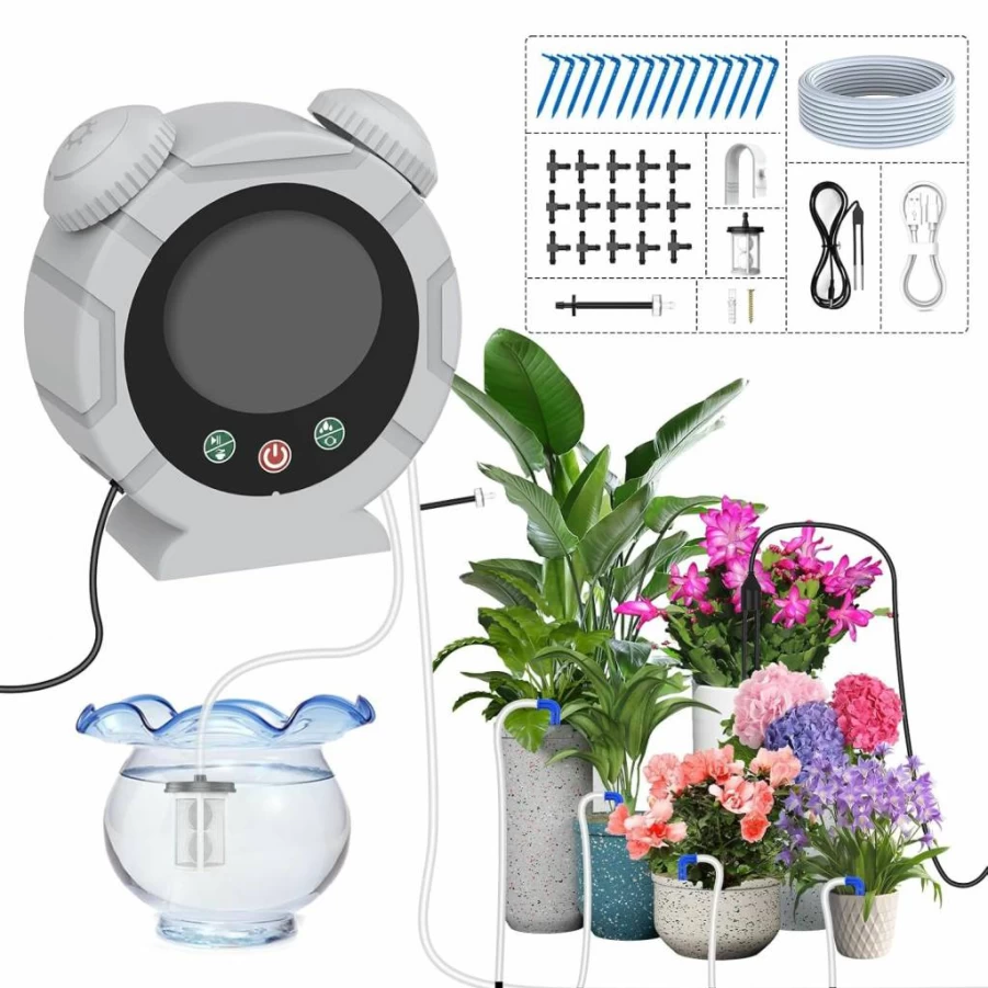 TRJZWA Automatic Plant Watering System Kit - USB & Type-C Indoor Drip Irrigation for Office, Home, and Balcony Gardens