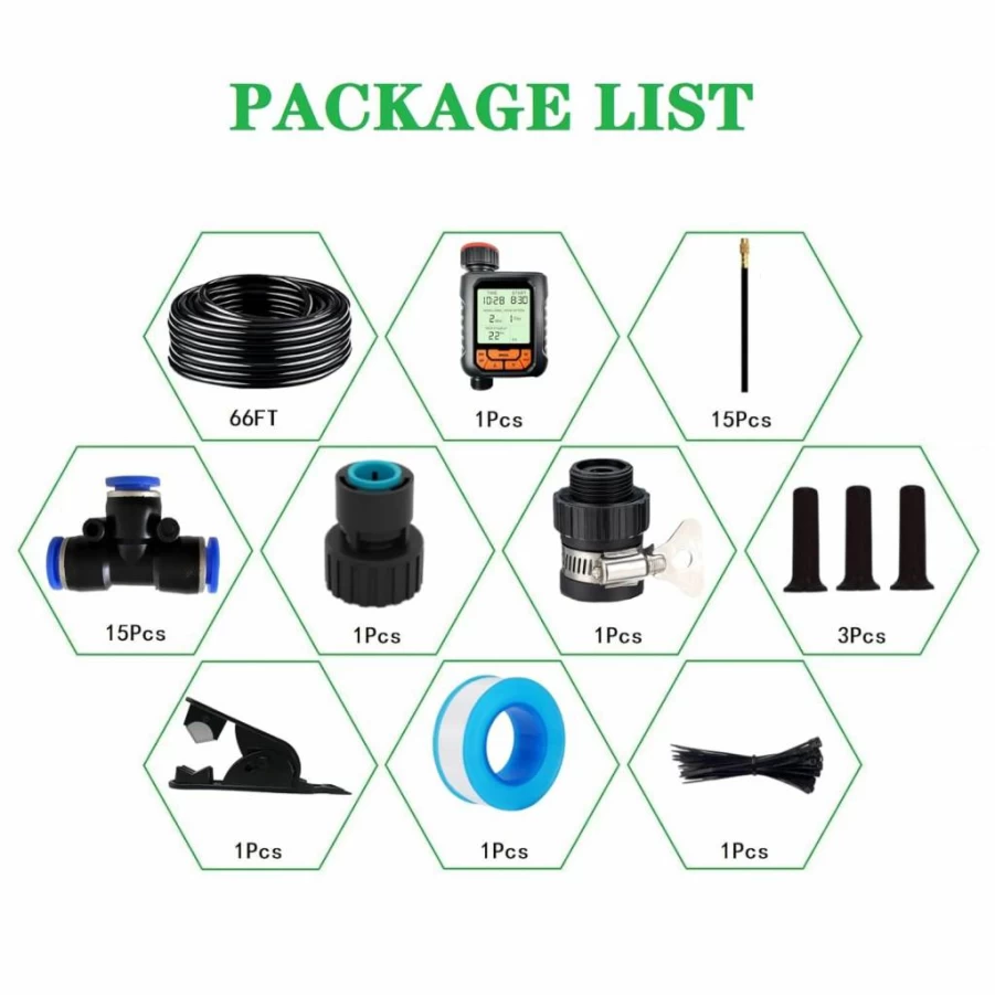 WCBMIRRI Drip Irrigation Kit with 360° Adjustable Dropper & Copper Nozzle - Automatic Watering System for Garden, Lawn, Patio Plants