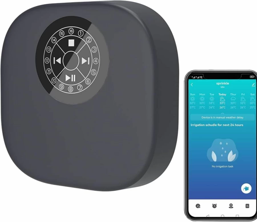 Zecamin Smart WiFi Sprinkler Controller 16 Zone - Weather-Based Irrigation Timer, Alexa & Google Home Compatible, 5G WiFi, App & Voice Control, Auto Rain/Snow Delay
