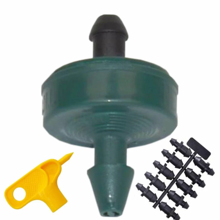 Habitech 35-Pack Pressure Compensating Drip Emitters 2 GPH with Hole Punch Tool and Goof Plugs for Drip Irrigation Systems