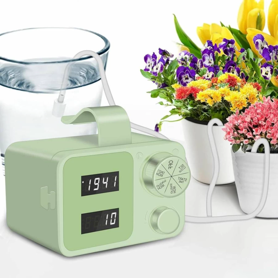 BORUIT Smart Automatic Drip Irrigation System with Timer, DIY Self-Watering Kit for 15 Potted Plants, Indoor/Outdoor Garden Greenhouse Yard Watering Solution