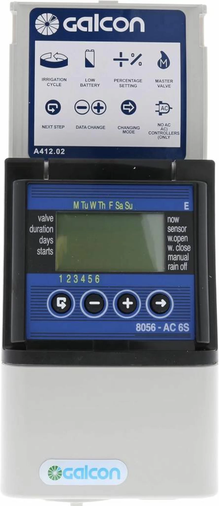 Galcon 8054 AC-4S 4-Zone Smart Irrigation Timer with Daily/Cyclic Programming for Sprinkler Systems