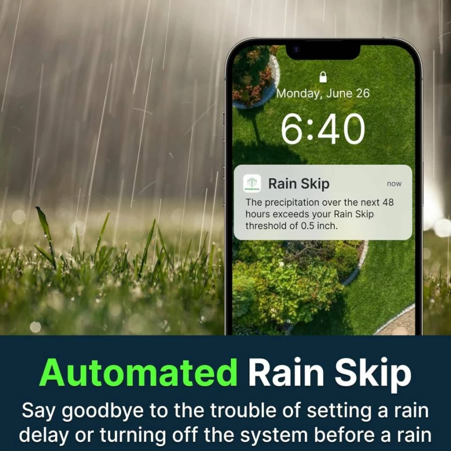 Imolaza Smart WiFi Sprinkler Controller - 8 Zone Automated Irrigation System with Evapotranspiration Technology, Weather-Based Watering, App Control for Water Conservation