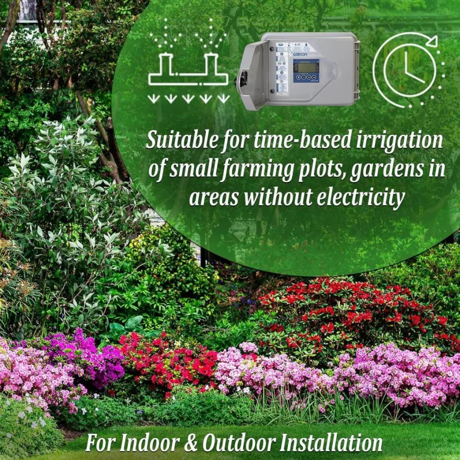 Galcon 8054S AC-4S Smart Outdoor Watering Timer for Gardens, Greenhouses, and Irrigation Systems with Daily/Cyclic Programming