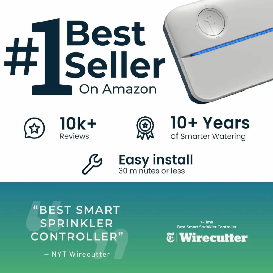 Rachio 3 Smart Sprinkler Controller 16-Zone: Water-Saving WiFi Irrigation System with Weather Intelligence & Auto-Scheduling