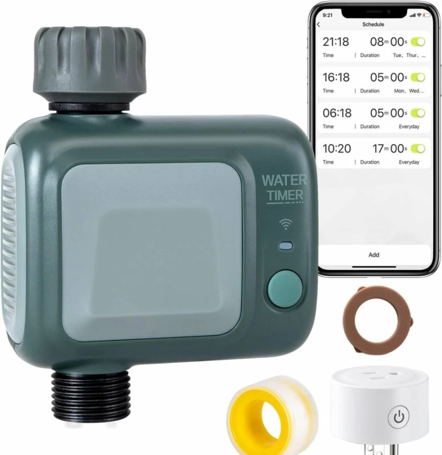 PHYLES Smart WiFi Sprinkler Timer - Weather-Based Irrigation System with App Control, Auto Water Saving, Easy Installation for Lawn & Garden