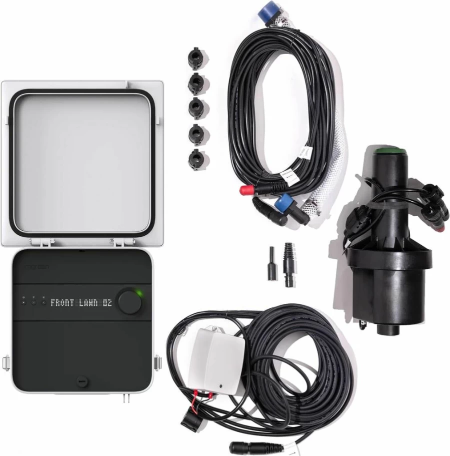Irrigreen Smart Lawn Sprinkler System - AI Weather-Adjusted, Water-Saving Automated Sprinkler with Mobile App, DIY Installation, 50% Less Water Usage