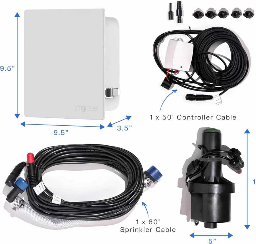 Irrigreen Smart Lawn Sprinkler System - AI Weather-Adjusted, Water-Saving Automated Sprinkler with Mobile App, DIY Installation, 50% Less Water Usage