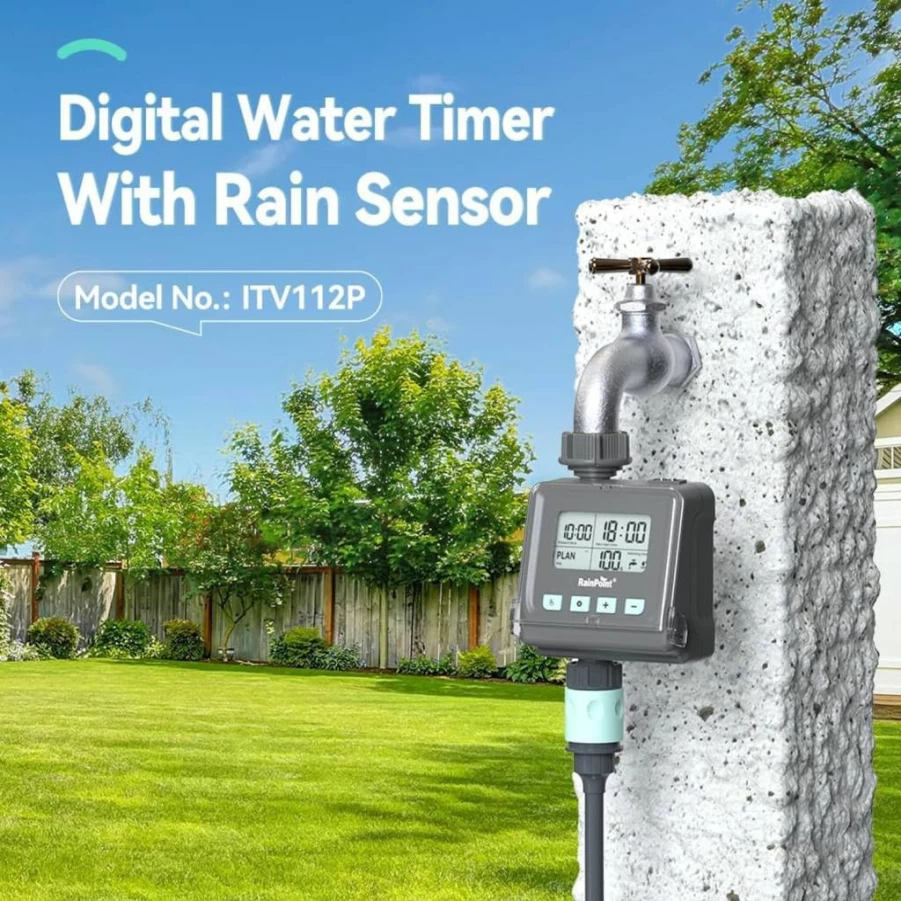 BALDR Smart Hose Timer for Garden - 3 Custom Programs, Rain Delay Sensor, Drip Irrigation System, WiFi Outdoor Sprinkler Timer for Lawn & Plant Watering