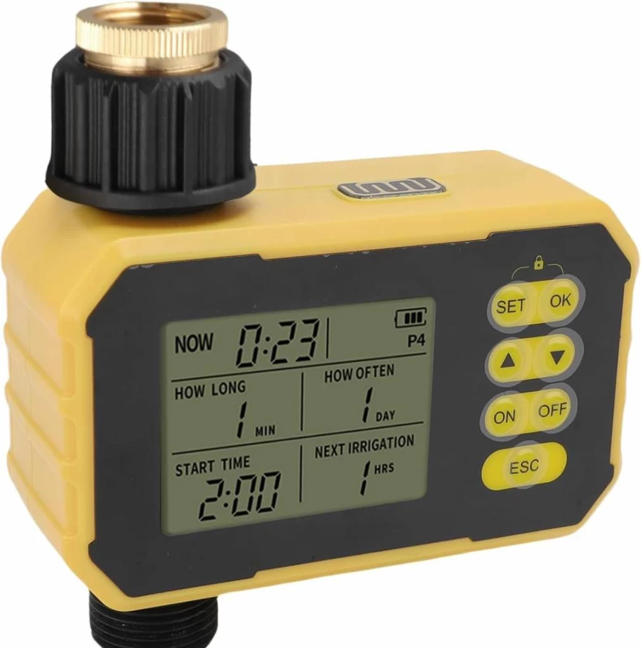 Luqeeg Smart Solar-Powered Garden Hose Timer with Programmable Irrigation, Rain Delay, and Type C Charging for Villa & Courtyard Watering Systems