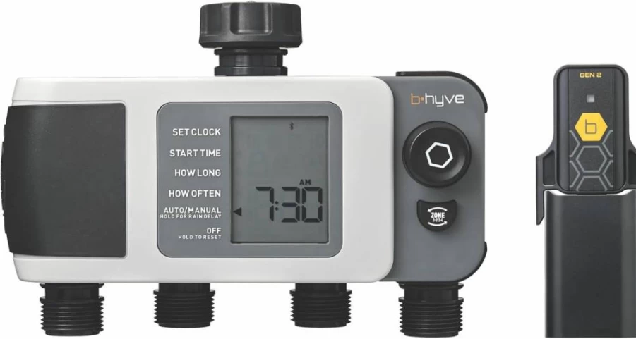 Orbit B-Hyve XD Smart WiFi Hose Timer 4-Zone Sprinkler Controller with Hub for Outdoor Watering