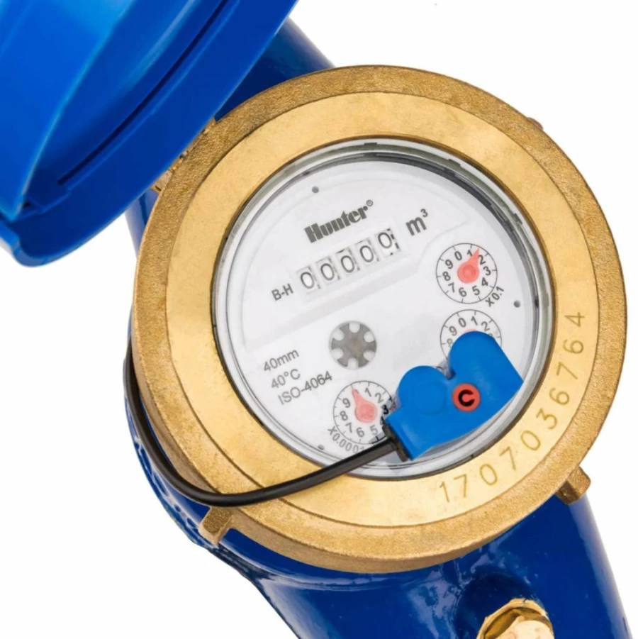 Hunter HC100FLOW 1" Smart Irrigation Flow Meter for Sprinkler Systems - Leak Detection, Flow Monitoring, Compatible with HC, Pro-HC, HPC & HCC Controllers