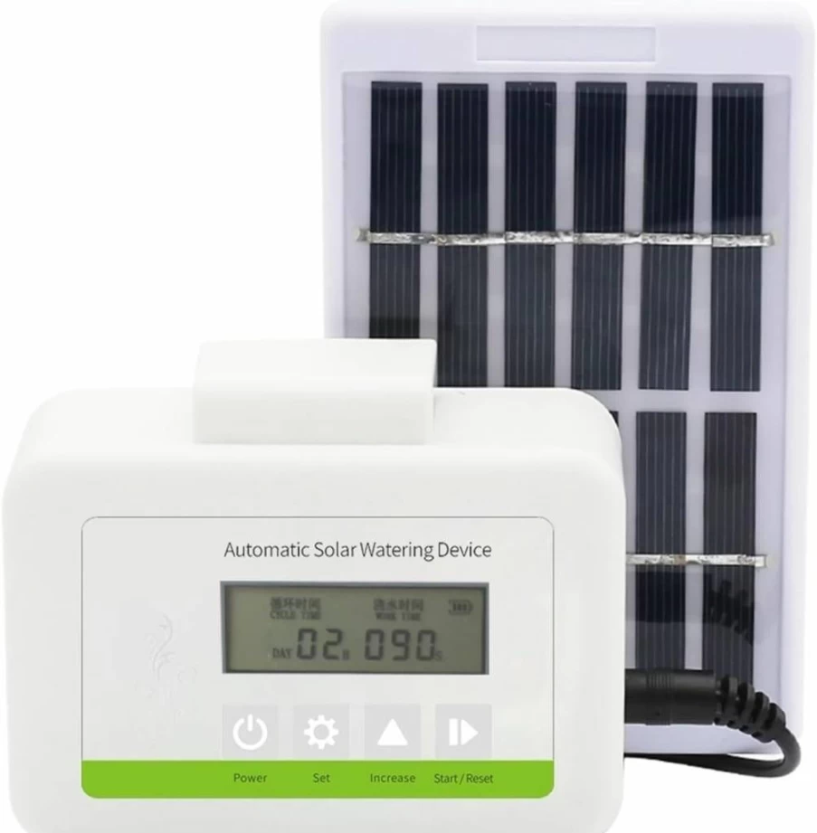 QRTOKRRKT Smart Solar Garden Watering Controller - Automatic Irrigation System for Lawn, Flowers, Balcony - Weatherproof & Energy Efficient (Model RMaws-B01)