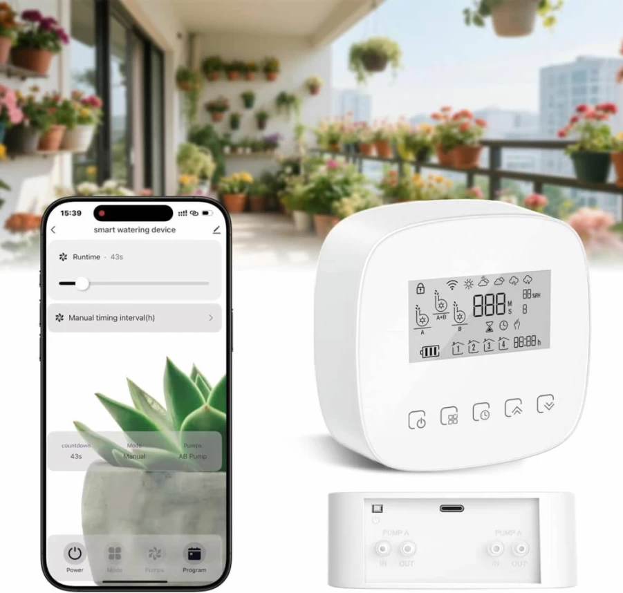 WEILAILANTIAN Smart Plant Watering System - Automatic Drip Irrigation Kit for 20 Pots with Programmable Timer, Alexa Compatible Indoor Outdoor Garden Irrigation