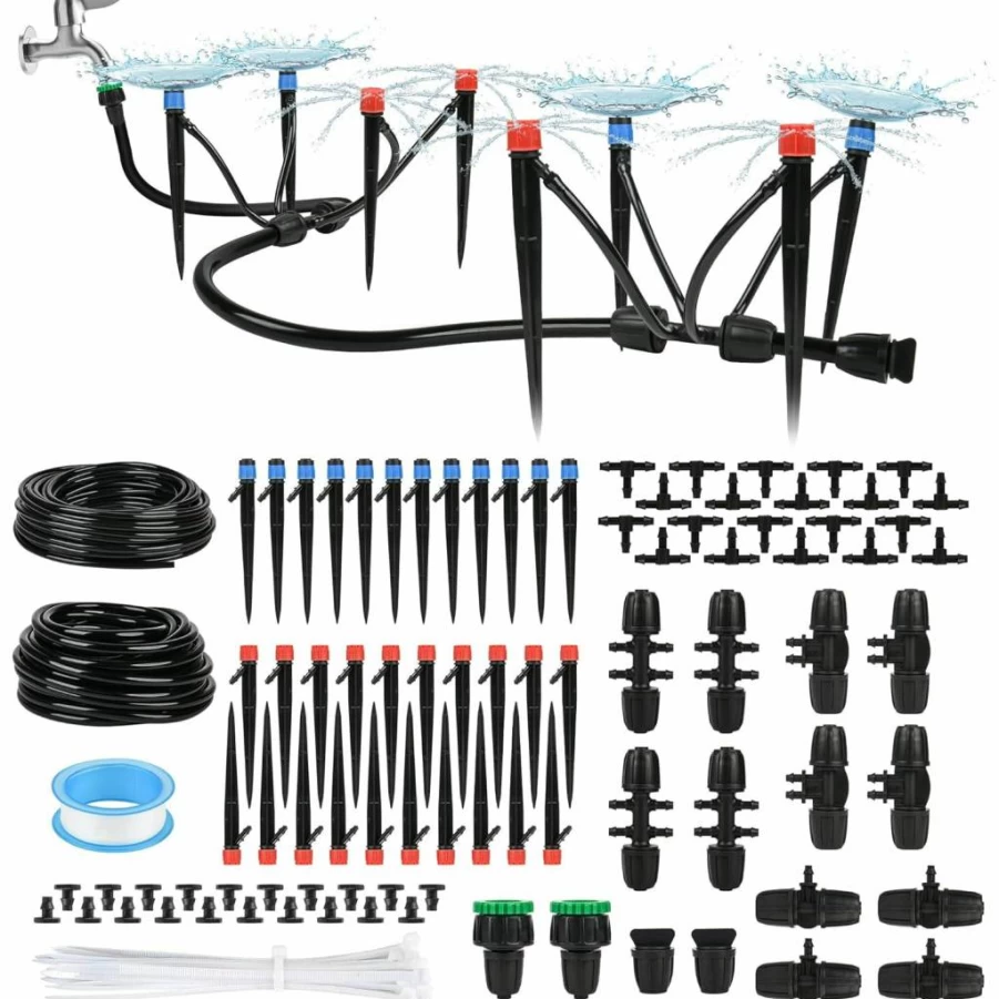Generic Automatic Drip Irrigation Kit - Water-Efficient Smart Garden Watering System with Quick-Connect Fittings for Lawns, Flower Beds & Vegetable Gardens