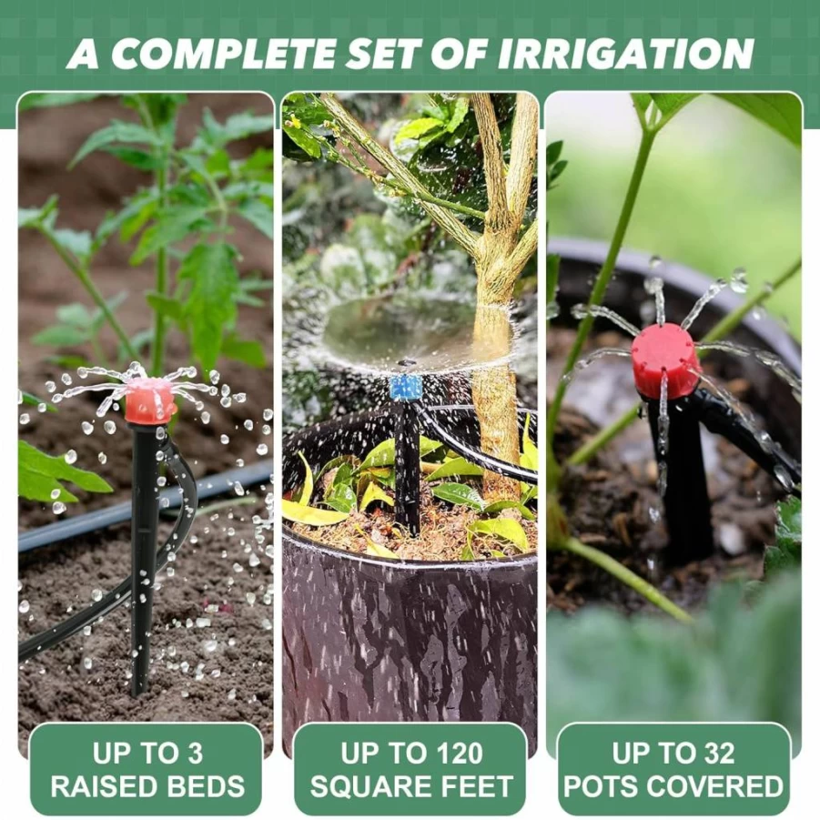 Generic Automatic Drip Irrigation Kit - Water-Efficient Smart Garden Watering System with Quick-Connect Fittings for Lawns, Flower Beds & Vegetable Gardens