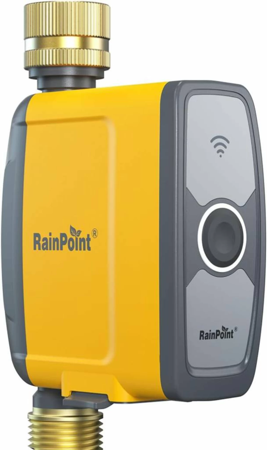 RAINPOINT Smart WiFi Water Timer for Garden Hose - Weather-Based Irrigation Controller with App & Voice Control, Automatic Rain Delay, Brass Connectors
