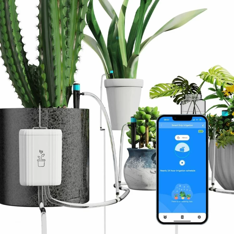 GreenVation Smart WiFi Plant Watering System - 2.4GHz Automatic Indoor Garden Drip Irrigation Kit with Tuya/Smart Life App Control for Potted Plants