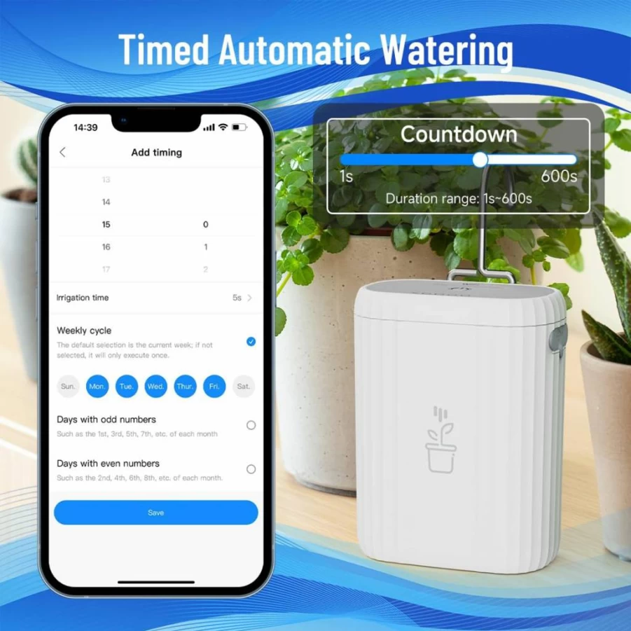 GreenVation Smart WiFi Plant Watering System - 2.4GHz Automatic Indoor Garden Drip Irrigation Kit with Tuya/Smart Life App Control for Potted Plants