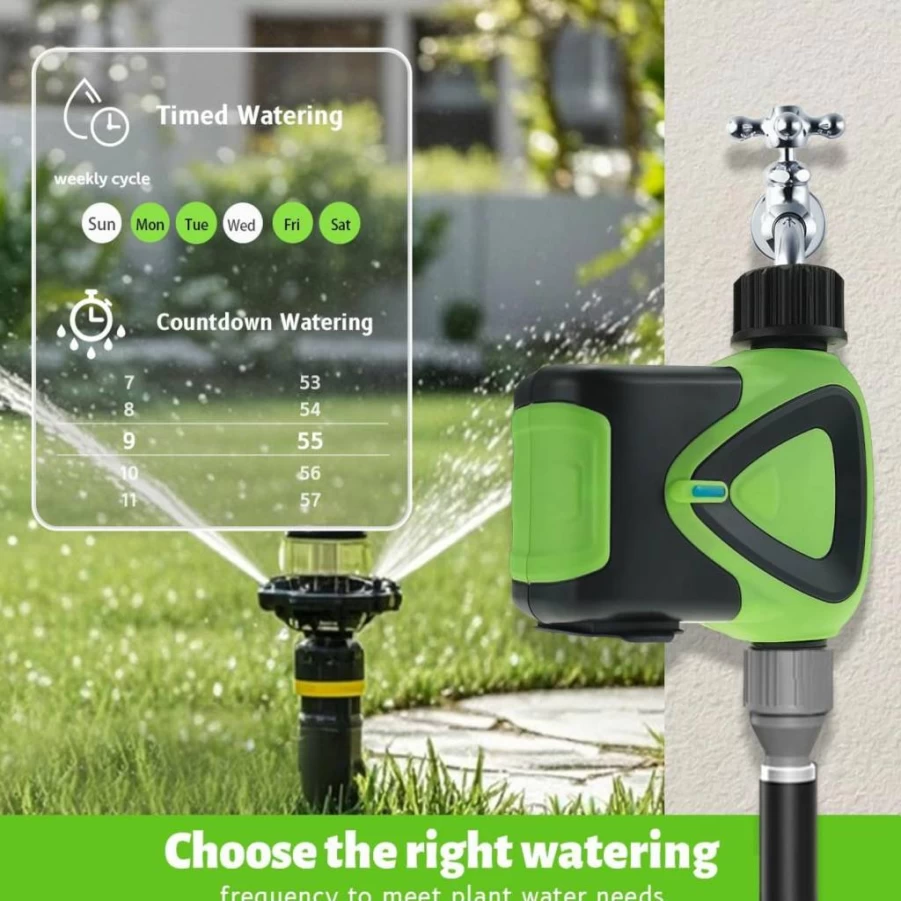 GreenVation 2.4GHz WiFi Smart Hose Timer for Garden - Automatic Watering System with Tuya/Smart Life App, Outdoor Yard Irrigation Sprinkler Controller