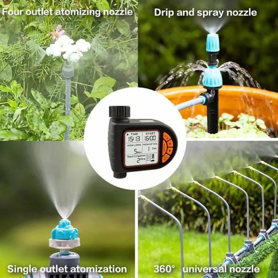 BARTER KINGS Smart Sprinkler Timer with Child Safety Lock, Large LCD Display, Rain Delay, Manual & Programmable Modes for Garden Irrigation System