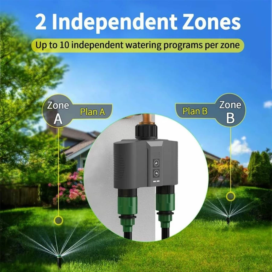 YESBO Smart WiFi Hose Timer - Outdoor Programmable Sprinkler System with Remote Control, Rain Delay, Auto/Manual Modes for Garden, Lawn & Drip Irrigation