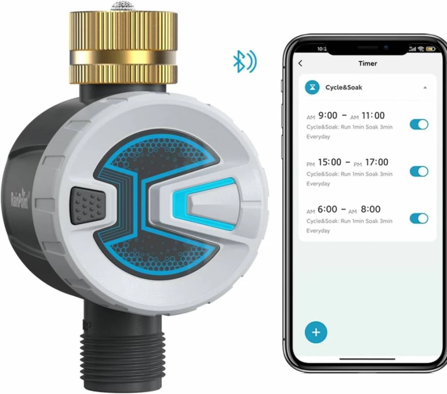 RAINPOINT Smart WiFi Sprinkler Timer - Remote Control Garden Hose Water Timer with App, 2.4GHz Irrigation Controller for Lawn & Plants