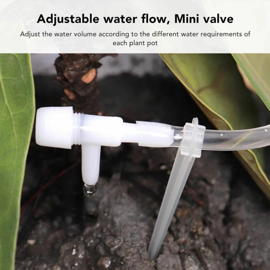 Pilipane Automatic Plant Watering System with Timer, USB/Battery Powered Smart Drip Irrigation Kit for Indoor Potted Plants, Balcony Garden, LED Display, ABS Material (14x10x5cm)