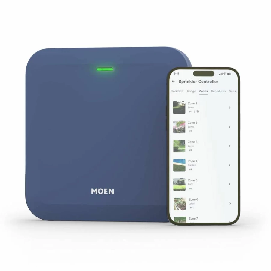 Moen Wicnt016G1Usa Smart Wi-Fi Sprinkler Controller - 16-Zone Automatic Irrigation System with Water Timer