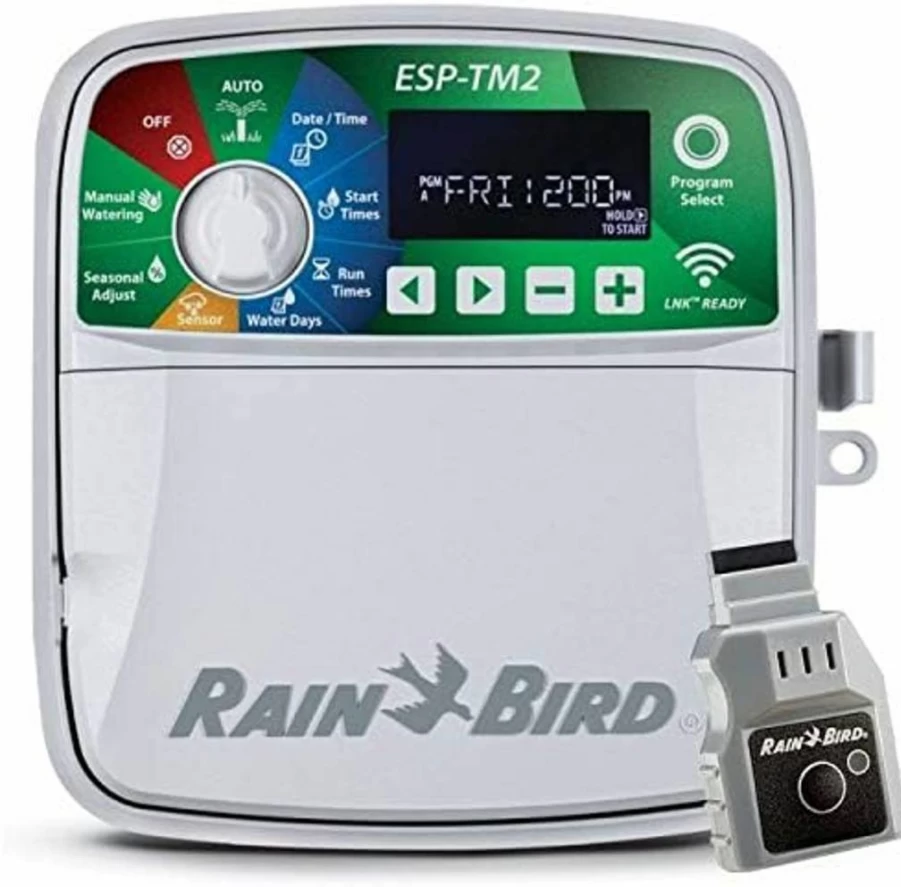 Rain-Bird ESP-TM2 12-Zone Smart WiFi Sprinkler Controller for Indoor/Outdoor Irrigation, Wireless Timer Box with Mobile App Control, WiFi Module Upgrade for Smartphone