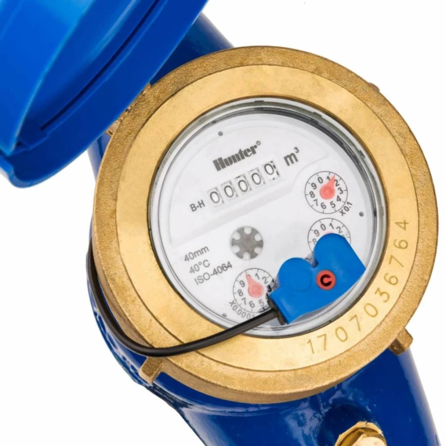 Hunter Industries HC075 Hydrawise 3/4" Smart Flow Meter Sensor for Irrigation Systems, Blue