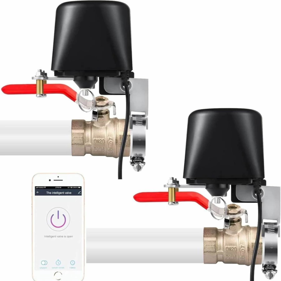 Jinvoo Zigbee Smart Water Valve Controller 2-Pack, Alexa & Google Compatible Irrigation System, Requires Zigbee Hub for Sprinkler & Leak Detection