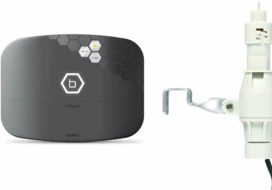Orbit B-Hyve XR Smart 8-Zone WiFi Sprinkler Controller with Alexa Compatibility & Hardwired Rain/Freeze Sensor, Charcoal Gray - Indoor/Outdoor Use