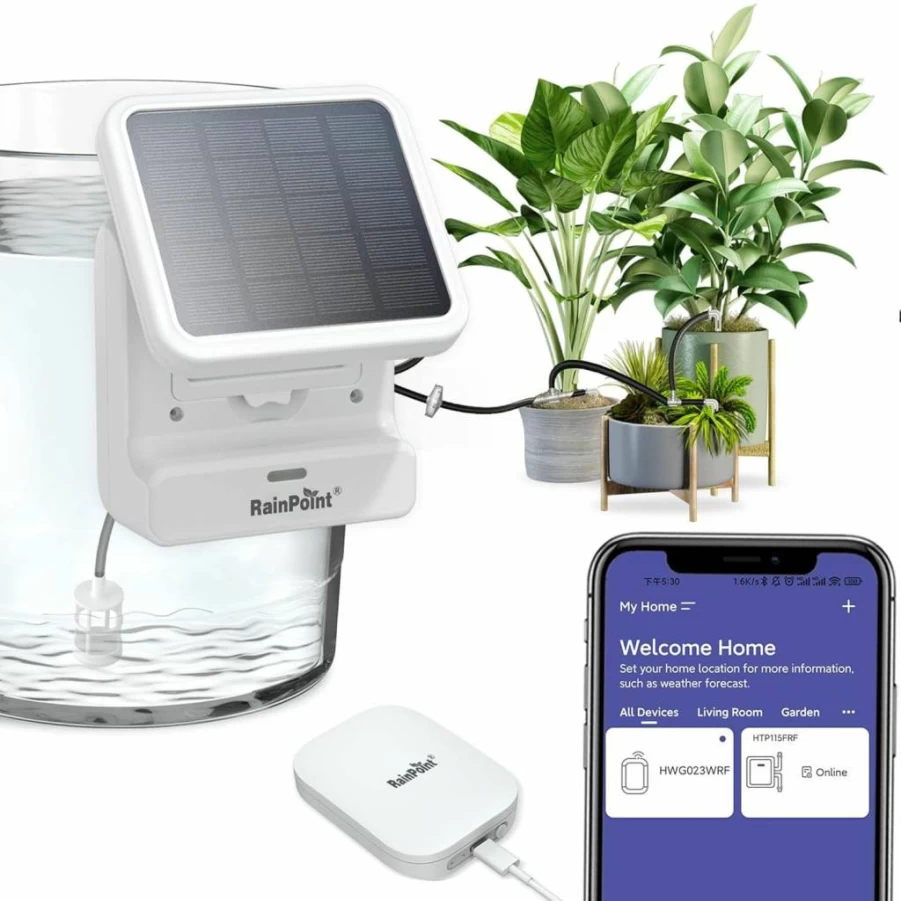 BALDR Smart Solar-Powered Plant Watering System with WiFi App Control, Automatic Drip Irrigation & Timer for Indoor House Plants While Traveling