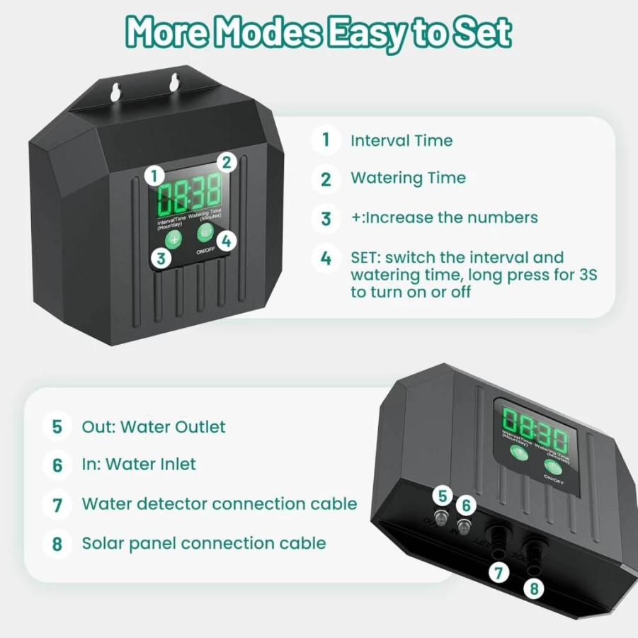 Biling 4W Solar Water Pump for Garden, Outdoor Pond, Fish Tank with 8W Solar Aerator – Eco-Friendly Irrigation & Aeration System