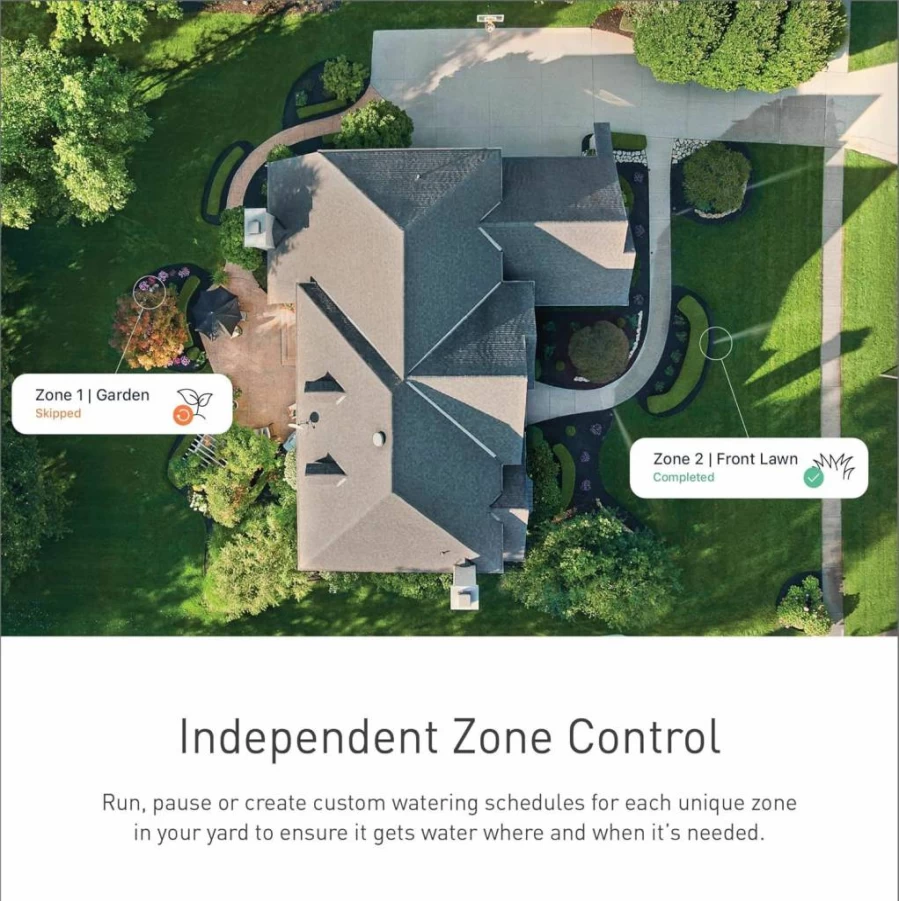 Moen Wi-Fi Smart Sprinkler Controller - 8-Zone Automatic Irrigation System with Water Timer, Model WICNT008G1USA