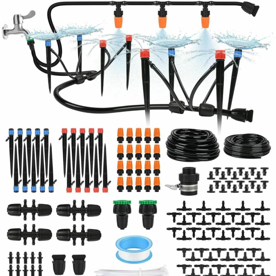 Generic Automatic Drip Irrigation Kit - 232Ft Smart Watering System for Garden, Lawn & Vegetables - Water-Efficient Quick-Connect Sprinkler with Timer