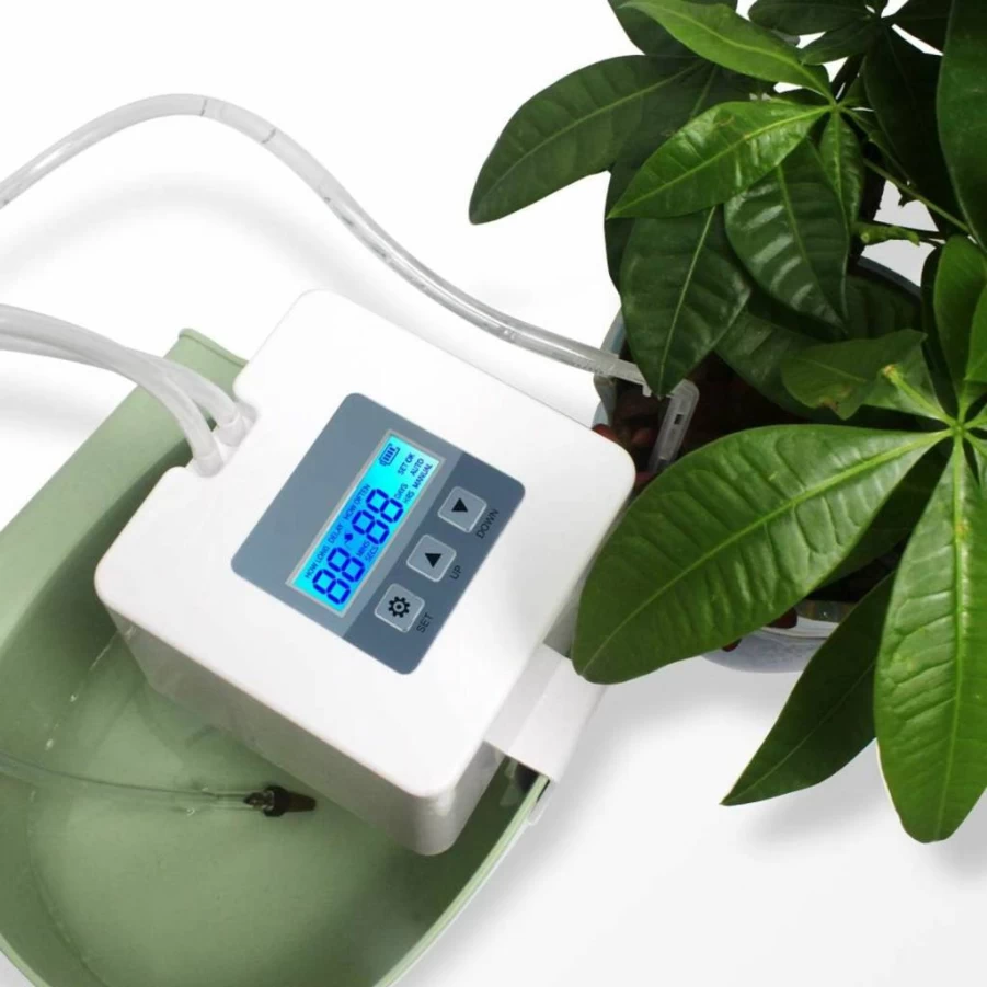 Moistenland WiFi Automatic Plant Watering System - DIY Drip Irrigation Kit for 15 Pots, Remote Control with Auto/Manual/Delay Modes, Water Shortage Alert & Irrigation Records