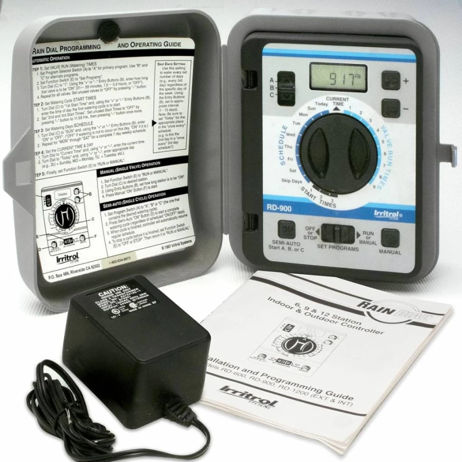 Kaigelu888 RD900 9-Station Indoor Irrigation Controller with Rain Dial - Smart Watering System
