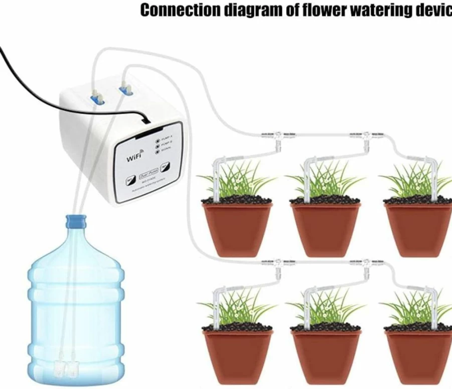 CNMF Smart WiFi Bluetooth Automatic Plant Watering System with Dual Pump & Remote Control for Indoor Outdoor Gardens