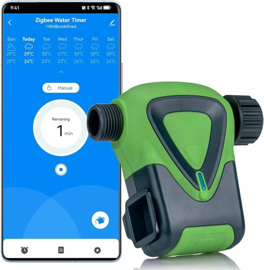 Gaoducash Smart Sprinkler Timer: Zigbee Outdoor Water Timer, App-Controlled Irrigation System, Works with Tuya Hub, Automatic Hose Timer for Garden