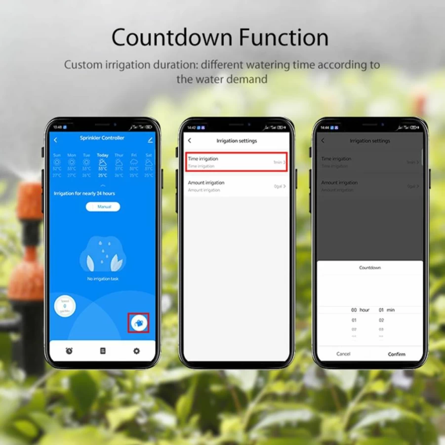 Gaoducash Smart Sprinkler Timer: Zigbee Outdoor Water Timer, App-Controlled Irrigation System, Works with Tuya Hub, Automatic Hose Timer for Garden